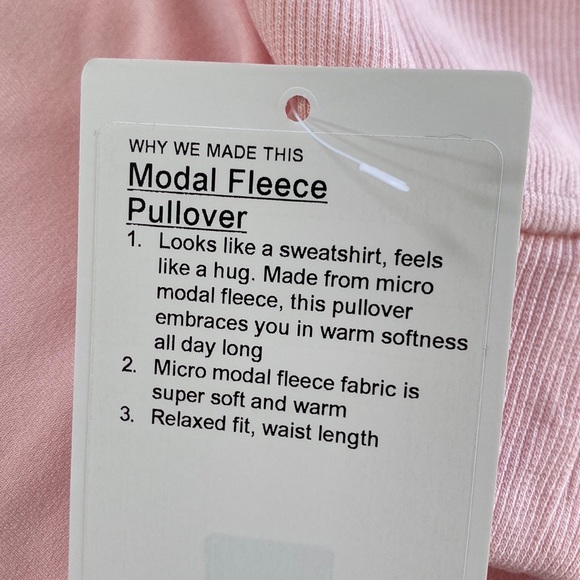 ❤️ Lululemon Modal Fleece Pullover Strawberry Milkshake NWT - Picture 7 of 8